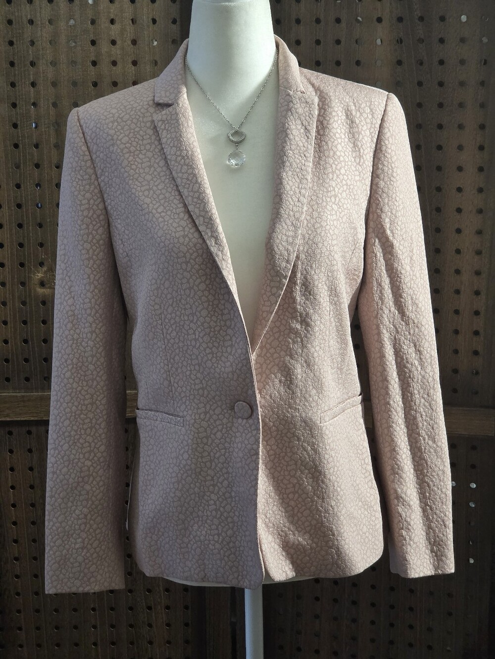 REISS blush pink single-breasted blazer